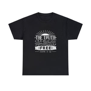 John 8:32 Logo 3 Unisex Heavy Cotton Tee