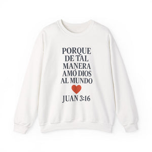 Spanish Faith-Inspired Unisex Crewneck Sweatshirt with Bible Verse, Inspirational Gift, Christian Apparel, Cozy Casual Wear, Religious Holiday Gift