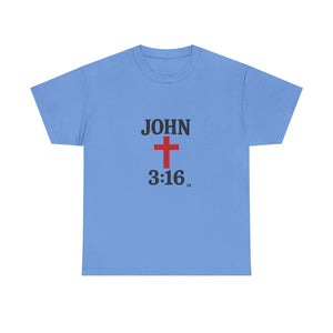 Faith-Inspired John 3:16 Unisex Heavy Cotton Tee - John 3:16, Christian Gift, Spiritual Apparel, Religious Tee, Unique Church Shirt