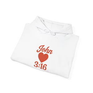 Faith-Inspired Unisex Hoodie with John 3:16 Design, Cozy Christian Apparel, Gift for Believers, Church Outing, Religious Fashion