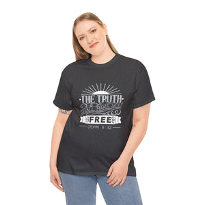 John 8:32 Logo 3 Unisex Heavy Cotton Tee