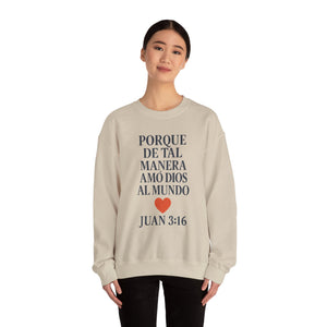 Spanish Faith-Inspired Unisex Crewneck Sweatshirt with Bible Verse, Inspirational Gift, Christian Apparel, Cozy Casual Wear, Religious Holiday Gift