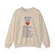 Load image into Gallery viewer, Spanish Christian Inspirational Crewneck Sweatshirt, Faith Gift, Bible Verse Apparel, Unisex Sweatshirt, Religious Clothing, Personalized Faith Wear