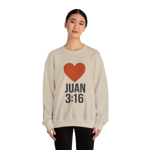 Spanish Juan 3:16 Heartfelt Faith Crewneck Sweatshirt - Unisex Christian Gift, Inspirational Apparel, Bible Verse Clothing, Religious Sweatshirt