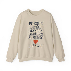 Spanish Faith-Inspired Unisex Crewneck Sweatshirt with Bible Verse, Inspirational Gift, Christian Apparel, Cozy Casual Wear, Religious Holiday Gift
