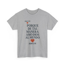 Load image into Gallery viewer, John 3:16 Spanish Unisex T-shirt, a reminder of eternal love.