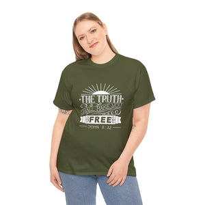 John 8:32 Logo 3 Unisex Heavy Cotton Tee