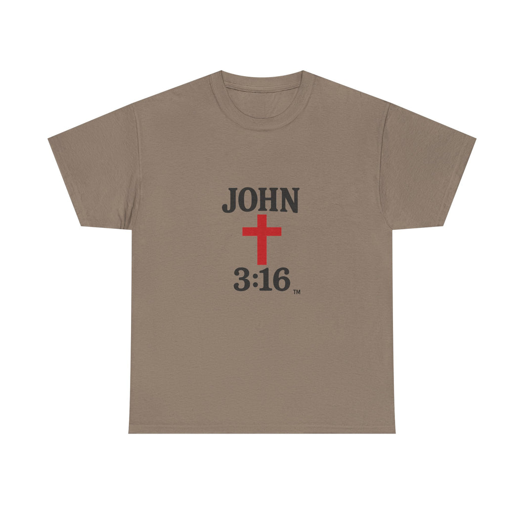 Faith-Inspired John 3:16 Unisex Heavy Cotton Tee - John 3:16, Christian Gift, Spiritual Apparel, Religious Tee, Unique Church Shirt