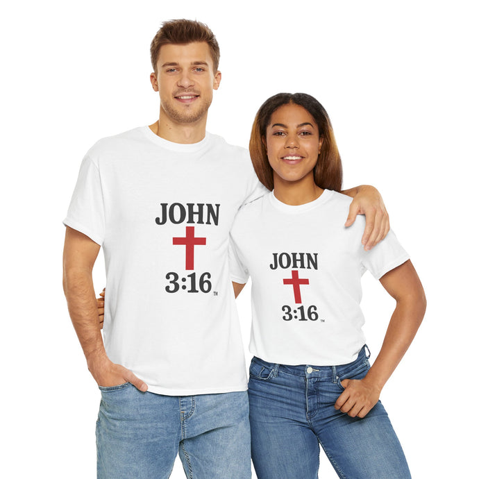 Faith-Inspired John 3:16 Unisex Heavy Cotton Tee - John 3:16, Christian Gift, Spiritual Apparel, Religious Tee, Unique Church Shirt