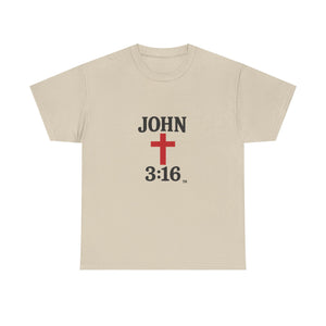 Faith-Inspired John 3:16 Unisex Heavy Cotton Tee - John 3:16, Christian Gift, Spiritual Apparel, Religious Tee, Unique Church Shirt