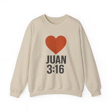 Load image into Gallery viewer, Spanish Juan 3:16 Heartfelt Faith Crewneck Sweatshirt - Unisex Christian Gift, Inspirational Apparel, Bible Verse Clothing, Religious Sweatshirt