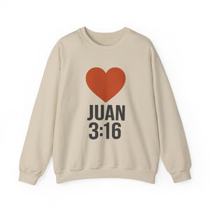 Spanish Juan 3:16 Heartfelt Faith Crewneck Sweatshirt - Unisex Christian Gift, Inspirational Apparel, Bible Verse Clothing, Religious Sweatshirt