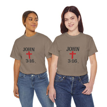 Load image into Gallery viewer, Faith-Inspired John 3:16 Unisex Heavy Cotton Tee - John 3:16, Christian Gift, Spiritual Apparel, Religious Tee, Unique Church Shirt