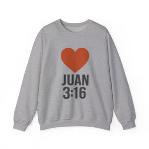 Spanish Juan 3:16 Heartfelt Faith Crewneck Sweatshirt - Unisex Christian Gift, Inspirational Apparel, Bible Verse Clothing, Religious Sweatshirt