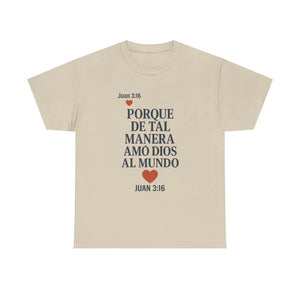 John 3:16 Spanish Unisex T-shirt, a reminder of eternal love.