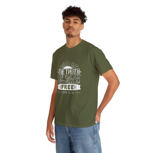 John 8:32 Logo 3 Unisex Heavy Cotton Tee