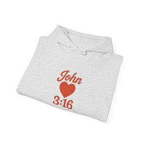 Faith-Inspired Unisex Hoodie with John 3:16 Design, Cozy Christian Apparel, Gift for Believers, Church Outing, Religious Fashion