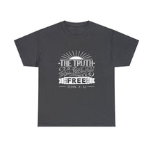 Load image into Gallery viewer, John 8:32 Logo 3 Unisex Heavy Cotton Tee