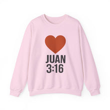 Load image into Gallery viewer, Spanish Juan 3:16 Heartfelt Faith Crewneck Sweatshirt - Unisex Christian Gift, Inspirational Apparel, Bible Verse Clothing, Religious Sweatshirt