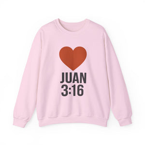 Spanish Juan 3:16 Heartfelt Faith Crewneck Sweatshirt - Unisex Christian Gift, Inspirational Apparel, Bible Verse Clothing, Religious Sweatshirt