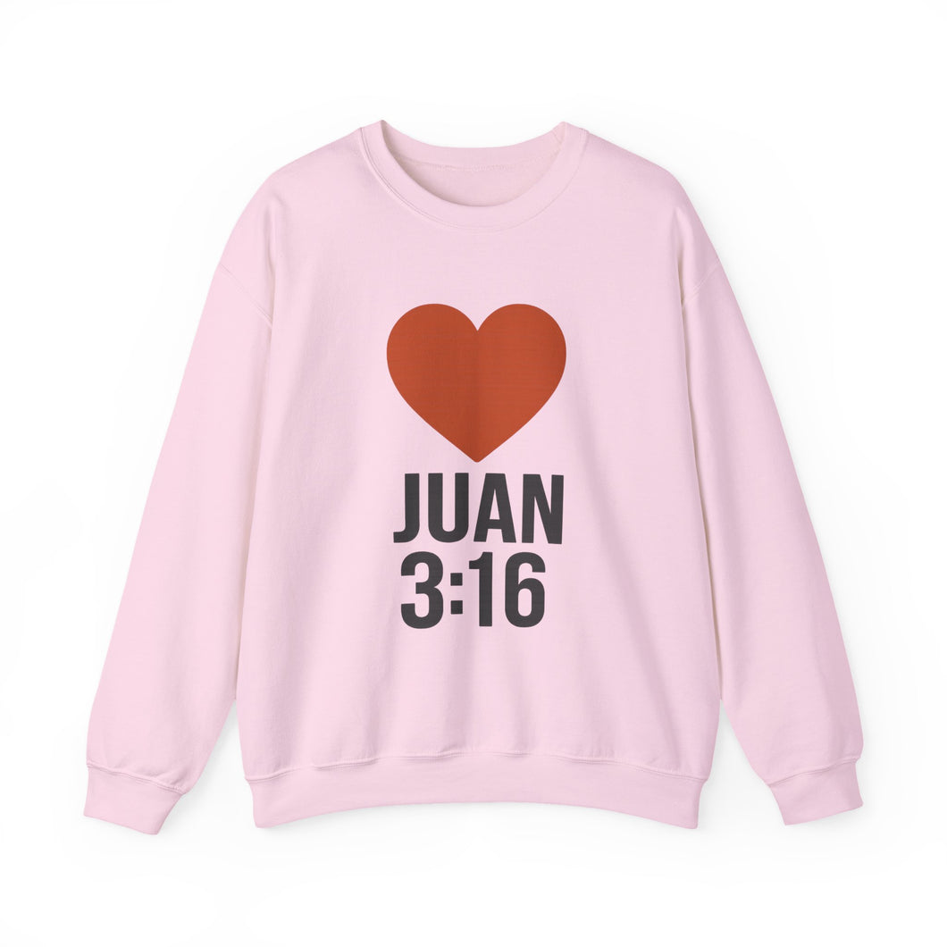 Spanish Juan 3:16 Heartfelt Faith Crewneck Sweatshirt - Unisex Christian Gift, Inspirational Apparel, Bible Verse Clothing, Religious Sweatshirt