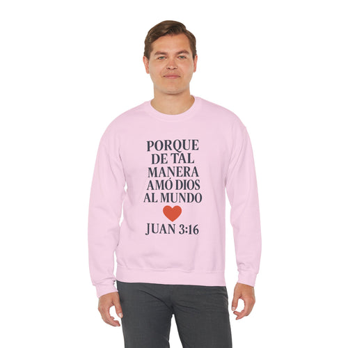 Spanish Faith-Inspired Unisex Crewneck Sweatshirt with Bible Verse, Inspirational Gift, Christian Apparel, Cozy Casual Wear, Religious Holiday Gift