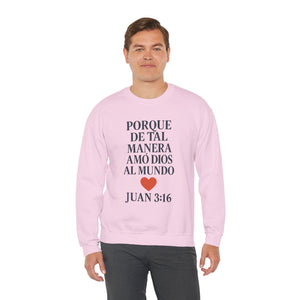 Spanish Faith-Inspired Unisex Crewneck Sweatshirt with Bible Verse, Inspirational Gift, Christian Apparel, Cozy Casual Wear, Religious Holiday Gift