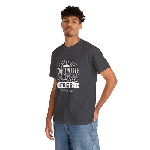 John 8:32 Logo 3 Unisex Heavy Cotton Tee