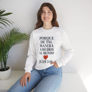 Spanish Faith-Inspired Unisex Crewneck Sweatshirt with Bible Verse, Inspirational Gift, Christian Apparel, Cozy Casual Wear, Religious Holiday Gift