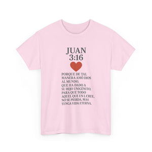 Faith-Inspired Unisex Tee: Juan 3:16 Design, Christian Apparel, Inspirational Gift, Casual Wear, Everyday Comfort, Religious Tees