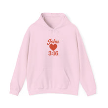 Load image into Gallery viewer, Faith-Inspired Unisex Hoodie with John 3:16 Design, Cozy Christian Apparel, Gift for Believers, Church Outing, Religious Fashion