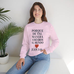 Spanish Faith-Inspired Unisex Crewneck Sweatshirt with Bible Verse, Inspirational Gift, Christian Apparel, Cozy Casual Wear, Religious Holiday Gift