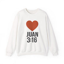 Load image into Gallery viewer, Spanish Juan 3:16 Heartfelt Faith Crewneck Sweatshirt - Unisex Christian Gift, Inspirational Apparel, Bible Verse Clothing, Religious Sweatshirt