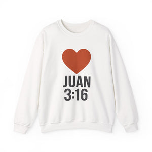 Spanish Juan 3:16 Heartfelt Faith Crewneck Sweatshirt - Unisex Christian Gift, Inspirational Apparel, Bible Verse Clothing, Religious Sweatshirt
