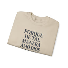 Load image into Gallery viewer, Spanish Faith-Inspired Unisex Crewneck Sweatshirt with Bible Verse, Inspirational Gift, Christian Apparel, Cozy Casual Wear, Religious Holiday Gift