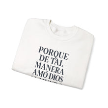 Load image into Gallery viewer, Spanish Faith-Inspired Unisex Crewneck Sweatshirt with Bible Verse, Inspirational Gift, Christian Apparel, Cozy Casual Wear, Religious Holiday Gift
