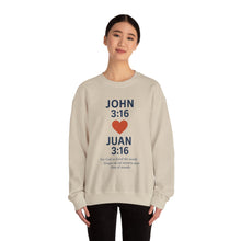 Load image into Gallery viewer, Spanish Faith-Inspired Couple Sweatshirt, Personalized Love Crewneck, Customized Gift for Him and Her, Cute Christian Apparel, Matching Couple [...]