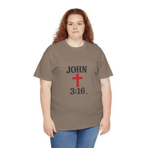 Faith-Inspired John 3:16 Unisex Heavy Cotton Tee - John 3:16, Christian Gift, Spiritual Apparel, Religious Tee, Unique Church Shirt