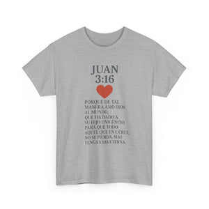 Faith-Inspired Unisex Tee: Juan 3:16 Design, Christian Apparel, Inspirational Gift, Casual Wear, Everyday Comfort, Religious Tees