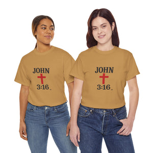 Faith-Inspired John 3:16 Unisex Heavy Cotton Tee - John 3:16, Christian Gift, Spiritual Apparel, Religious Tee, Unique Church Shirt
