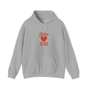 Faith-Inspired Unisex Hoodie with John 3:16 Design, Cozy Christian Apparel, Gift for Believers, Church Outing, Religious Fashion