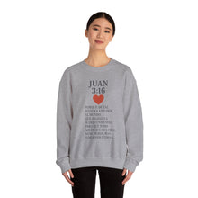 Load image into Gallery viewer, Spanish Christian Inspirational Crewneck Sweatshirt, Faith Gift, Bible Verse Apparel, Unisex Sweatshirt, Religious Clothing, Personalized Faith Wear