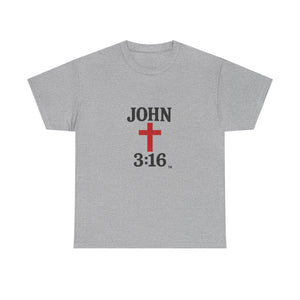 Faith-Inspired John 3:16 Unisex Heavy Cotton Tee - John 3:16, Christian Gift, Spiritual Apparel, Religious Tee, Unique Church Shirt