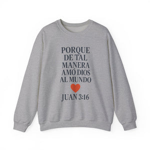 Spanish Faith-Inspired Unisex Crewneck Sweatshirt with Bible Verse, Inspirational Gift, Christian Apparel, Cozy Casual Wear, Religious Holiday Gift