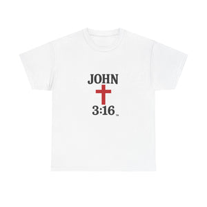Faith-Inspired John 3:16 Unisex Heavy Cotton Tee - John 3:16, Christian Gift, Spiritual Apparel, Religious Tee, Unique Church Shirt