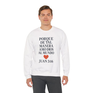 Spanish Faith-Inspired Unisex Crewneck Sweatshirt with Bible Verse, Inspirational Gift, Christian Apparel, Cozy Casual Wear, Religious Holiday Gift