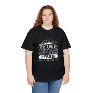 John 8:32 Logo 3 Unisex Heavy Cotton Tee