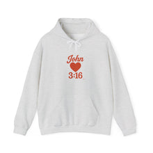 Load image into Gallery viewer, Faith-Inspired Unisex Hoodie with John 3:16 Design, Cozy Christian Apparel, Gift for Believers, Church Outing, Religious Fashion