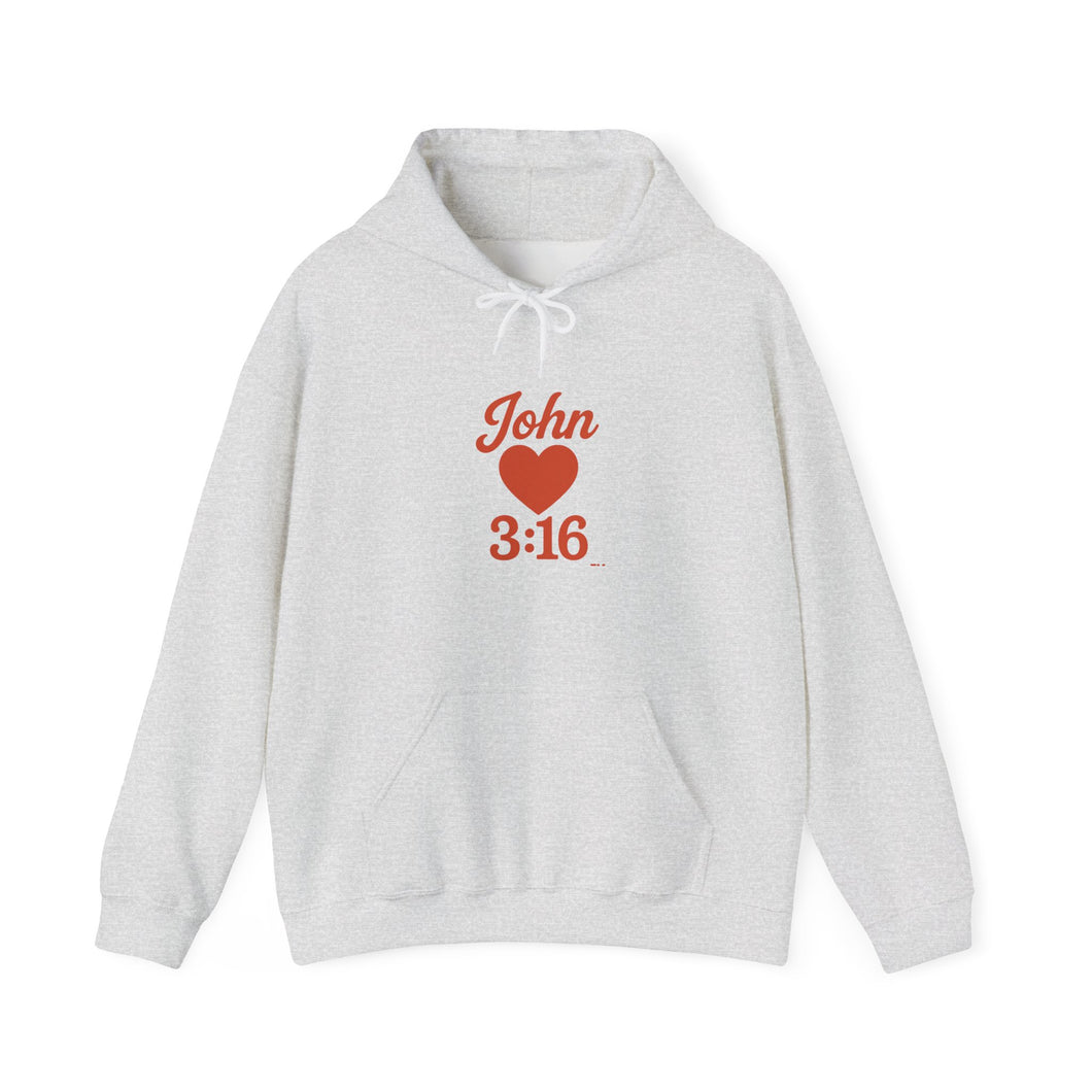 Faith-Inspired Unisex Hoodie with John 3:16 Design, Cozy Christian Apparel, Gift for Believers, Church Outing, Religious Fashion