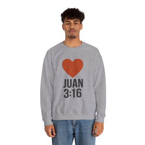 Spanish Juan 3:16 Heartfelt Faith Crewneck Sweatshirt - Unisex Christian Gift, Inspirational Apparel, Bible Verse Clothing, Religious Sweatshirt